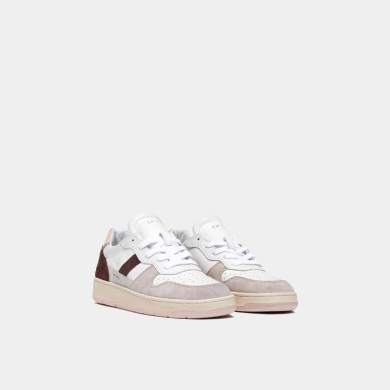 D.A.T.E. - COURT 2.0 - Vintage - Calf - White - Pink