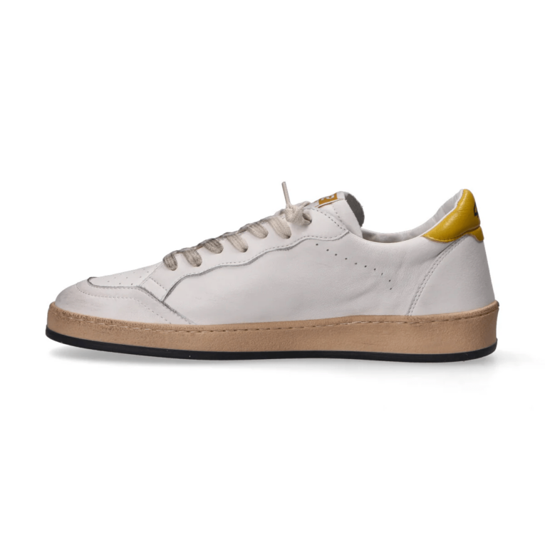 4B12 - Sneakers - Playnew - Pelle - Bianca - Gialla