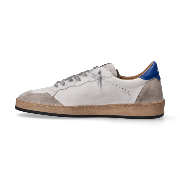 4B12 - Sneakers - Playnew - Pelle - Grigia - Blu