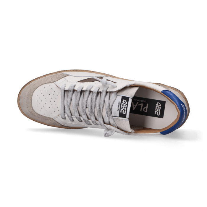 4B12 - Sneakers - Playnew - Pelle - Grigia - Blu