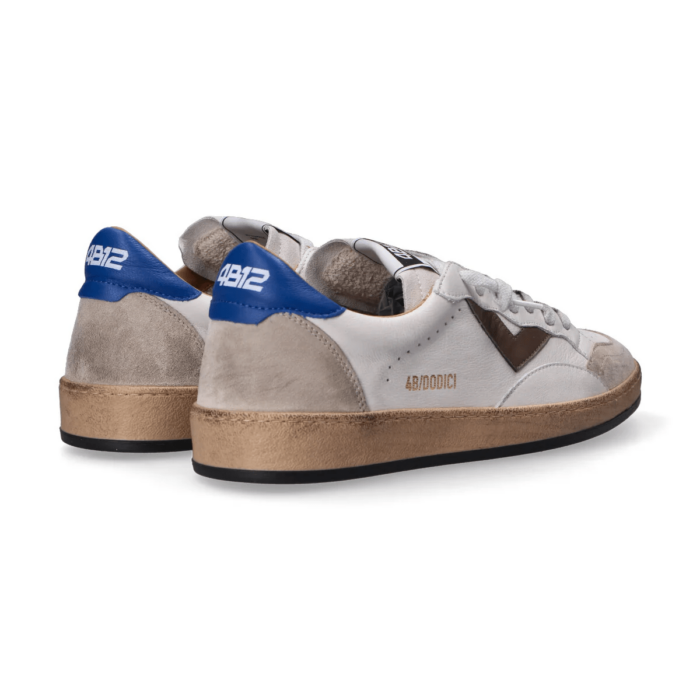 4B12 - Sneakers - Playnew - Pelle - Grigia - Blu