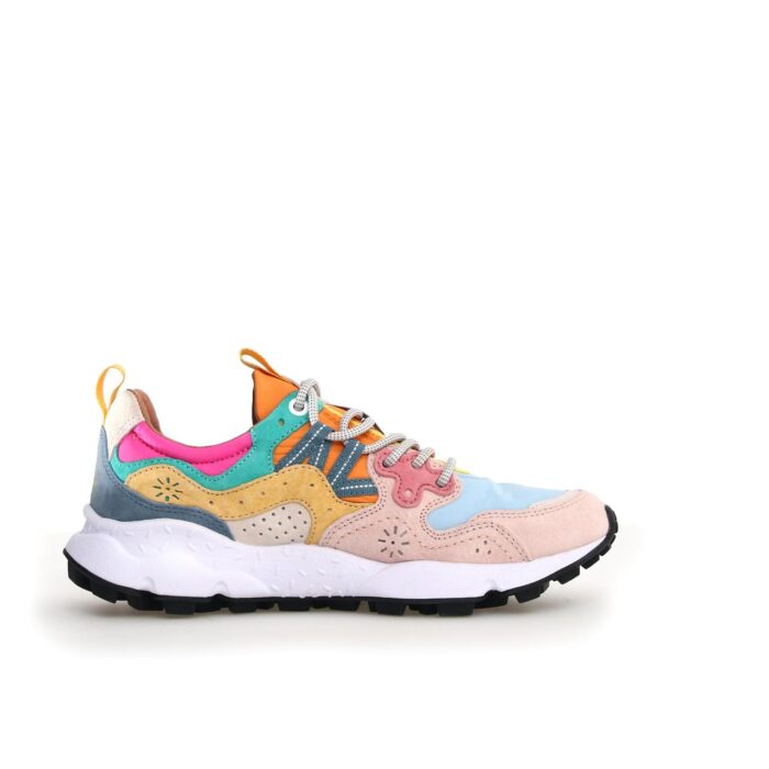 Flower Mountain - Sneakers - Yamano - 3 - Suede - Tessuto - Rosa - Celeste